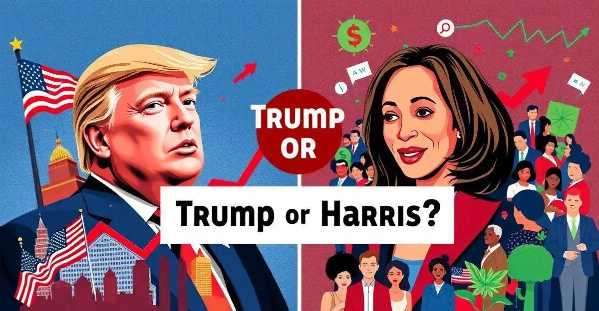 Comparação entre Trump e Harris