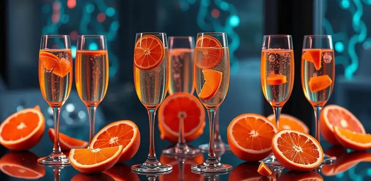 Ingredientes para Champagne com Licor de Cassis e Laranja