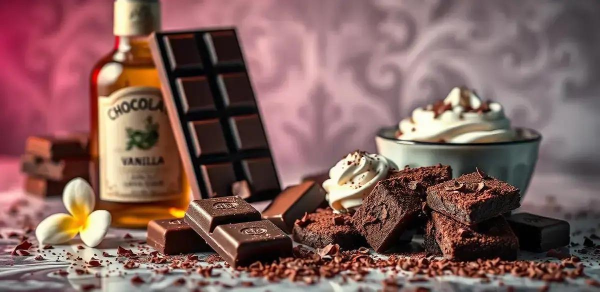 Ingredientes para Chocolate com Licor de Baunilha e Chantilly