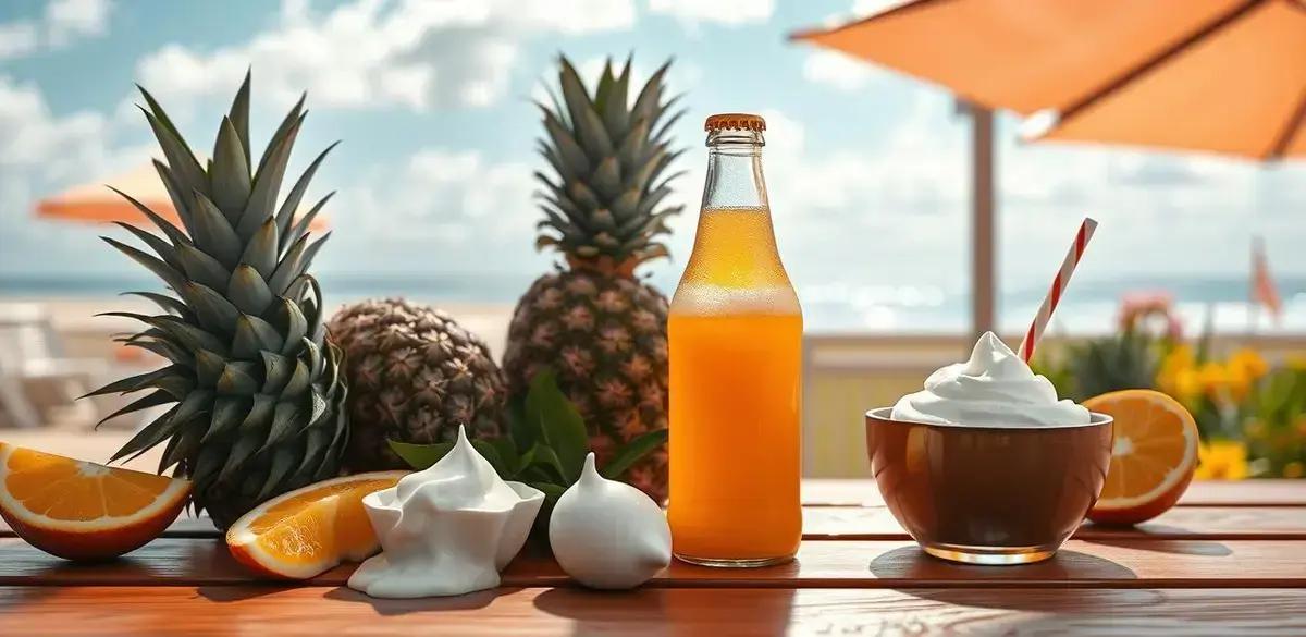 Ingredientes para Refrigerante de Laranja com Espuma de Abacaxi