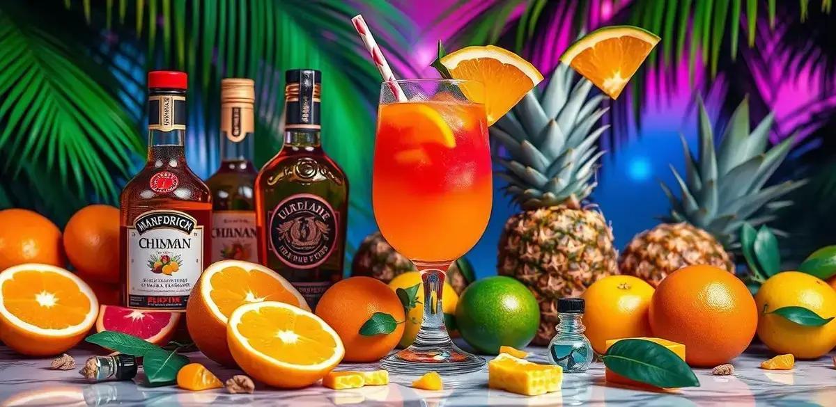 Ingredientes do Rum Punch com Frutas Tropicais