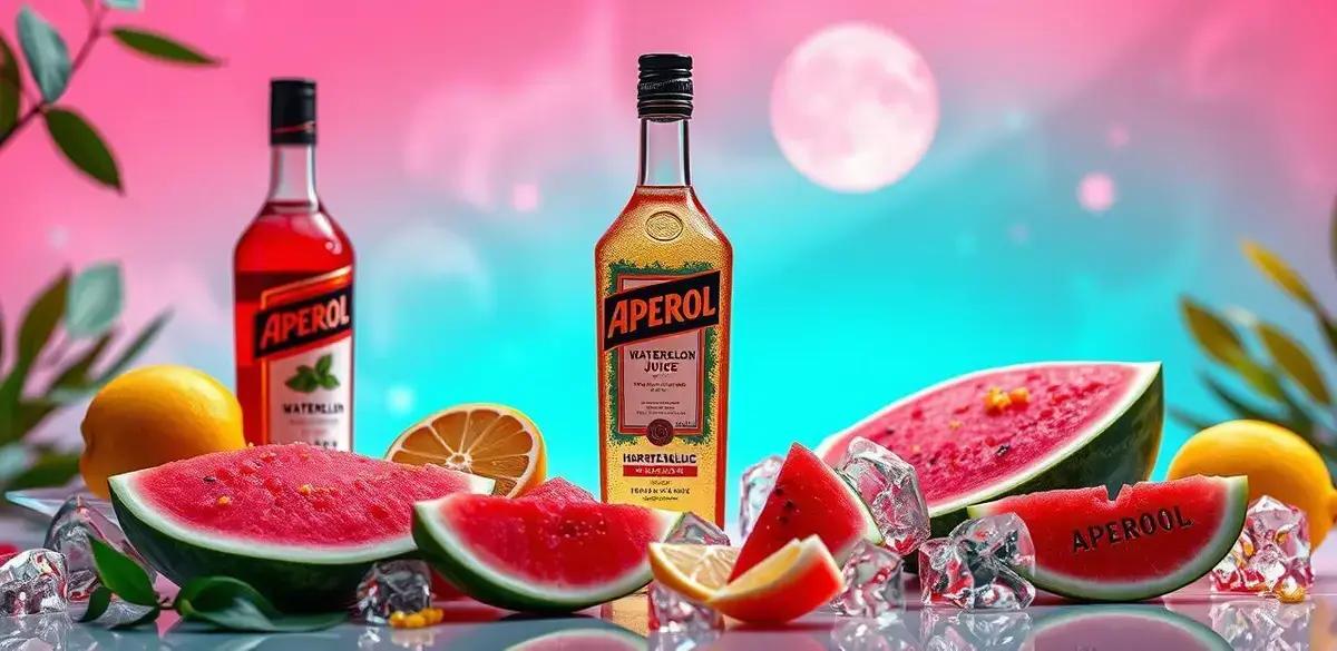 Ingredientes para Aperol com Suco de Melancia e Raspas de Limão