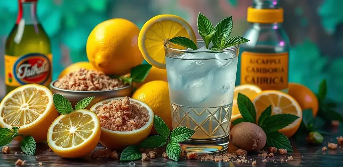 Ingredientes para Caipirinha de Limão Siciliano com Melado