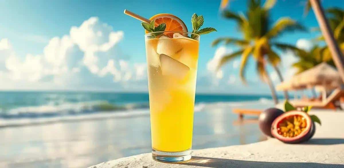 daiquiri com suco de maracuja e hortela a bebida refrescante do verao