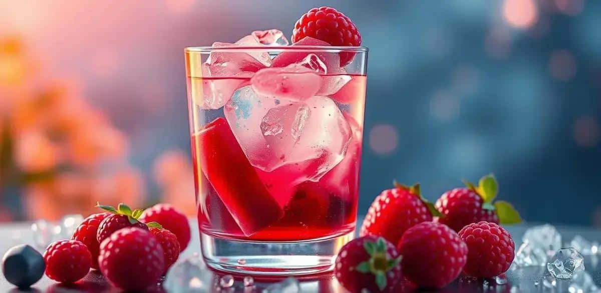 ice de frutas vermelhas e xarope de gengibre delicia refrescante para o verao