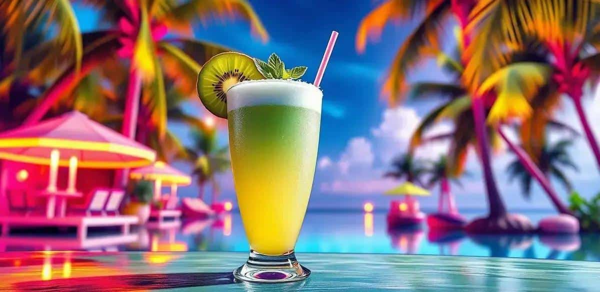 mocktail de kiwi com espuma de coco refresque se com o delicioso drink