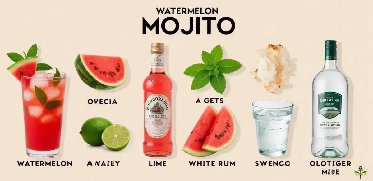 Ingredientes para Mojito de Melancia com Rum Branco