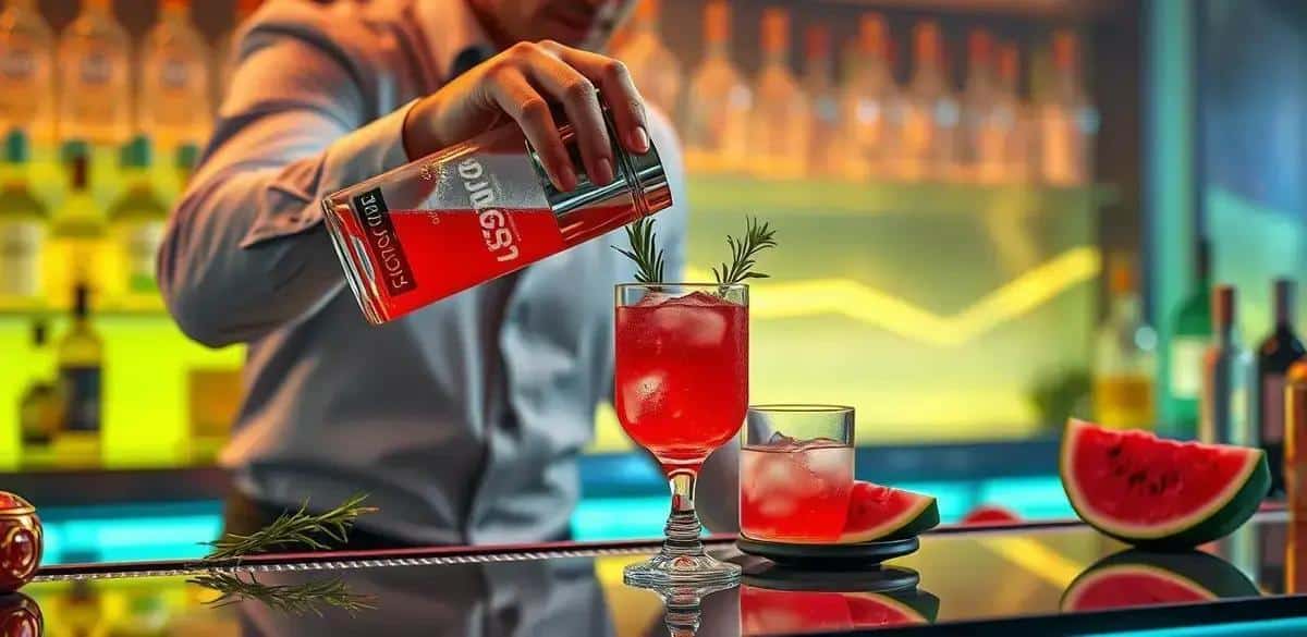 Método de preparo do pisco com suco de melancia e alecrim