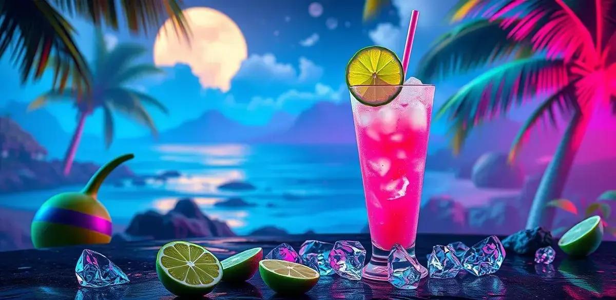 Ingredientes da Água de Coco com Licor de Cassis e Limão