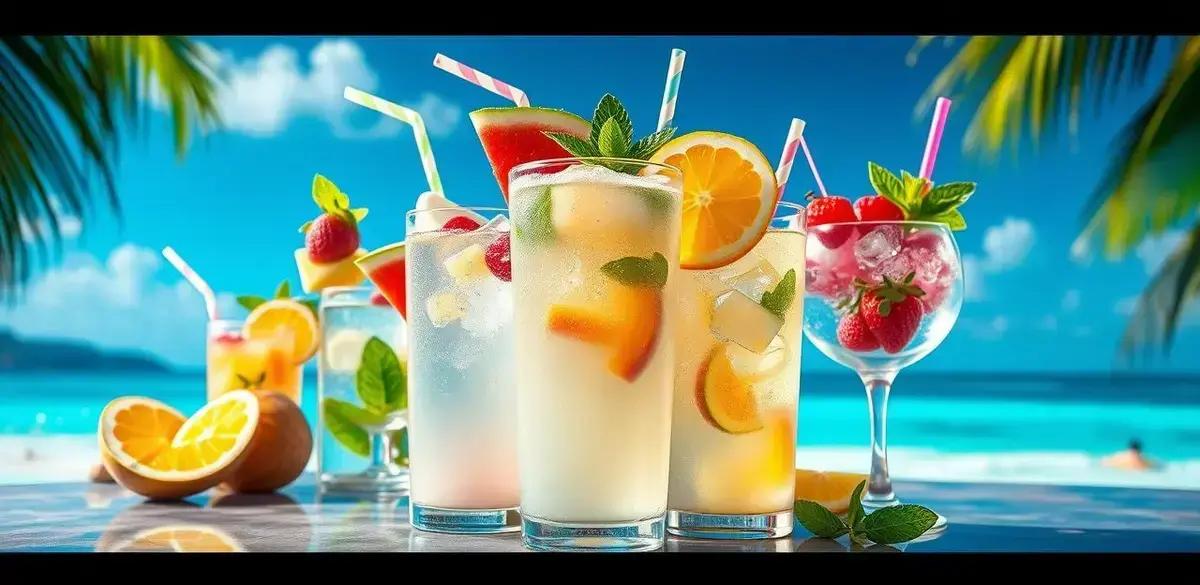 Variações da Receita de Água de Coco com Licor de Cassis