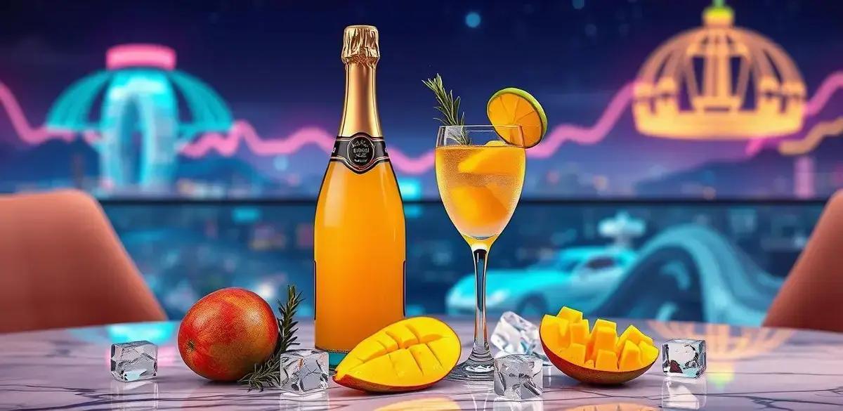 Ingredientes para o Champagne com espumante de manga e alecrim