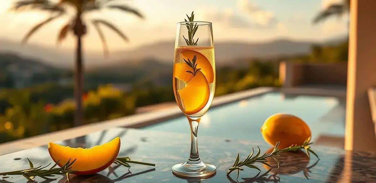 champagne com espumante de manga e alecrim uma bebida refrescante