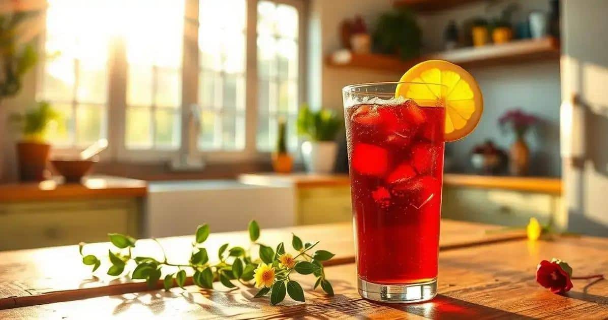 No momento, você está visualizando Chá Gelado de Hibisco com Limão Siciliano: Refresco Refrescante e Saudável